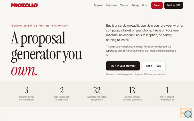 Screenshot of Prozollo