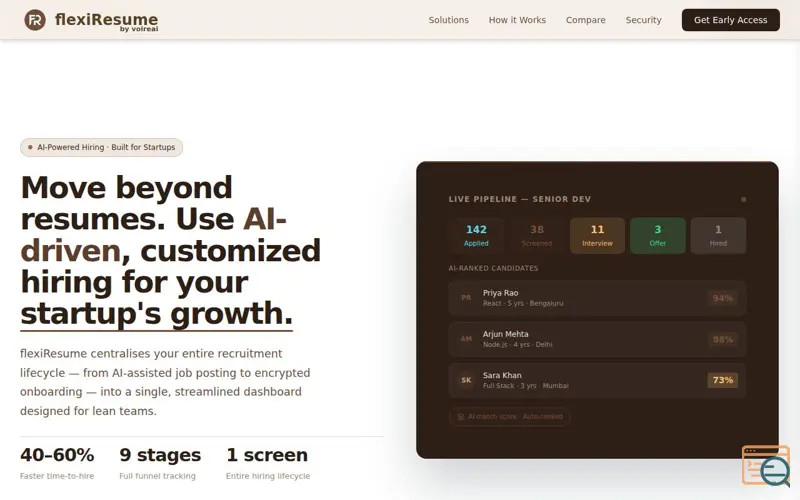 Screenshot of flexiResume