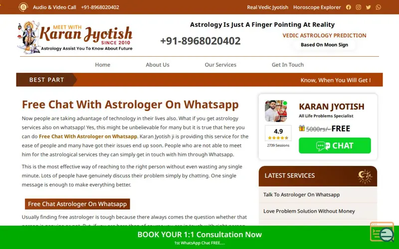 Screenshot of Free Chat On Whatsapp with Astrologer