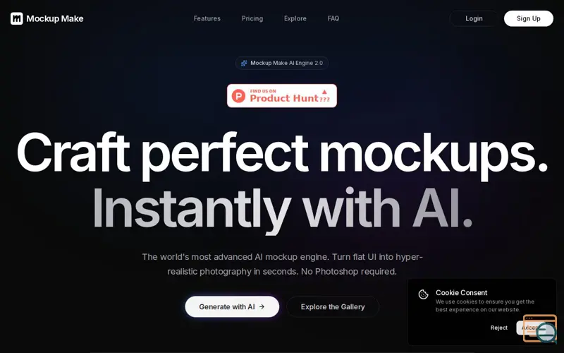 Screenshot of Mockup Make, a launch using Feishu Email