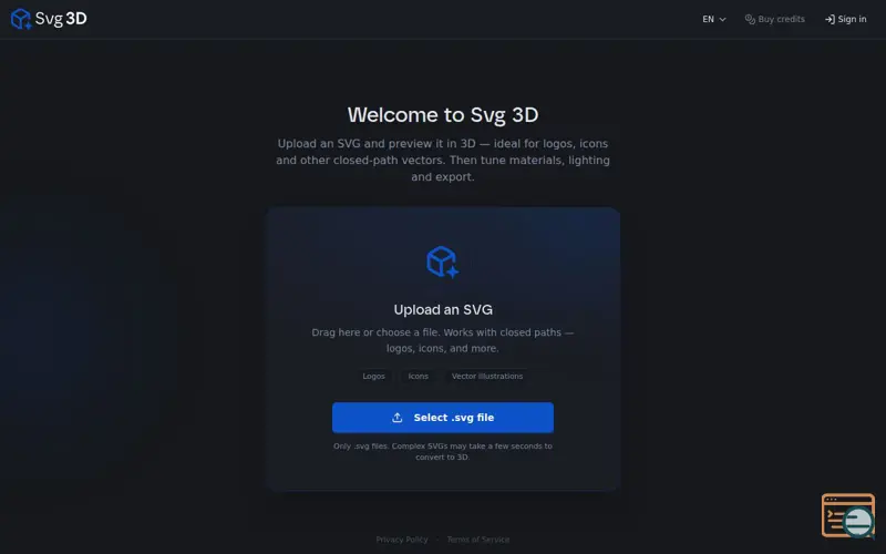Screenshot of SVG 3D
