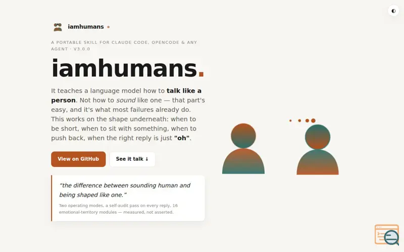 Screenshot of iamhumans