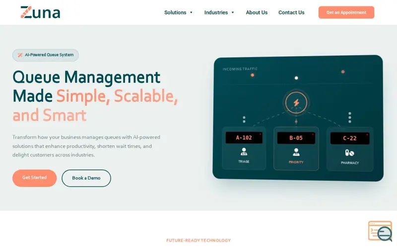 Screenshot of Zuna QMS