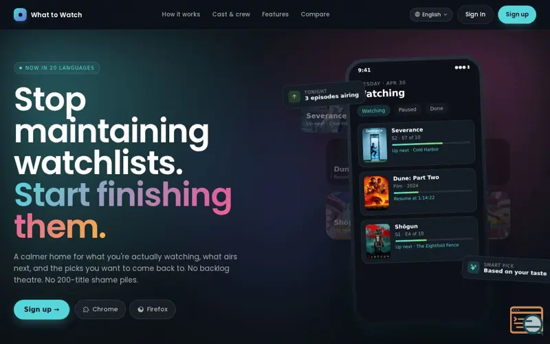 Screenshot of What To Watch