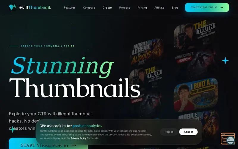 Screenshot of SwiftThumbnail, a launch using TanStack Query