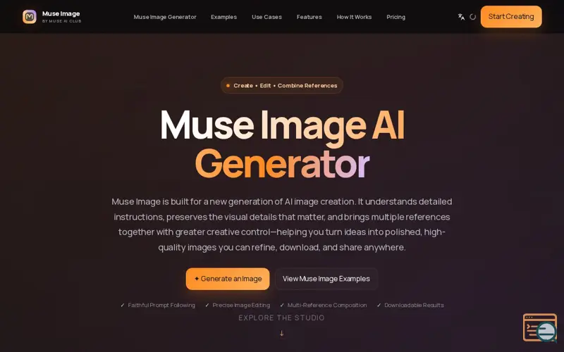 Screenshot of Muse Image