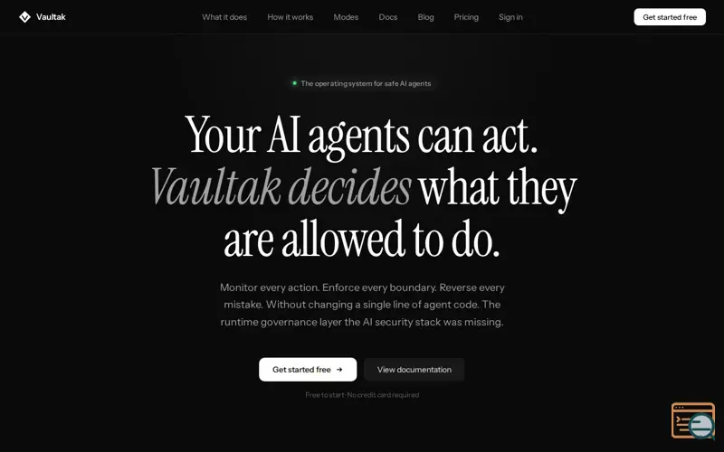 Screenshot of Vaultak