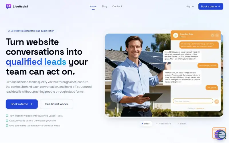 Screenshot of LiveAssist