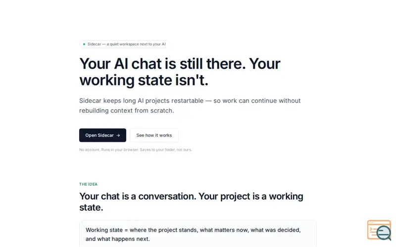 Screenshot of AISidecar