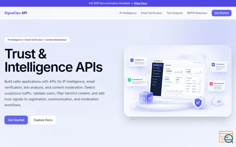 Screenshot of SignalOps API