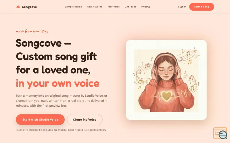 Screenshot of Custom Song Gift for a Loved One, in Your Voice | Songcove
