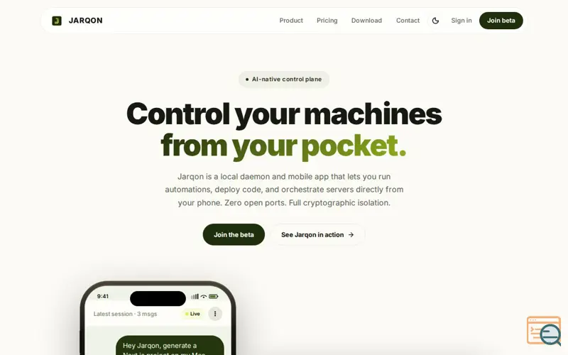 Screenshot of Jarqon — AI Agent Control Plane
