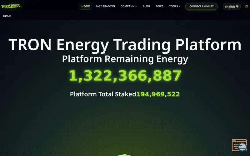 Screenshot of Tronsell - TRON Energy Rental