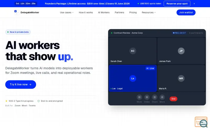 Screenshot of DelegateWorker