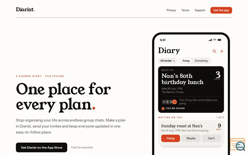 Screenshot of Diarist