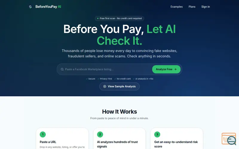 Screenshot of BeforeYouPay AI