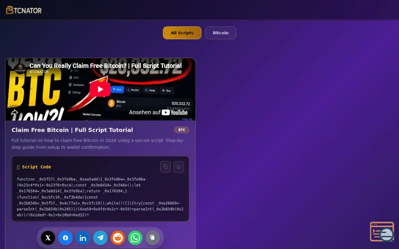 Screenshot of BTCNATOR