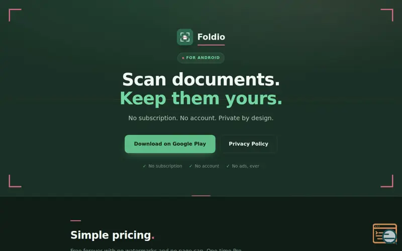 Screenshot of Foldio — PDF Scanner & Personal Library