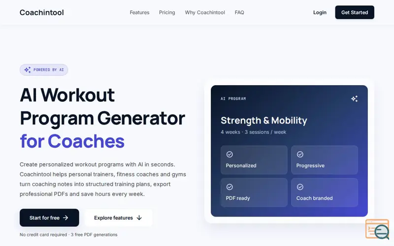 Screenshot of Coachintool