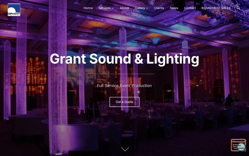 Screenshot of Grant Sound & Lighting