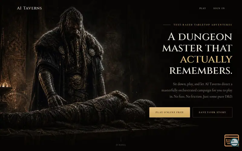 Screenshot of AI Taverns