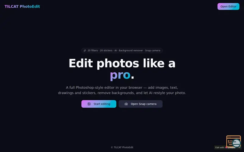 Screenshot of TILCAT PhotoEdit Studio 