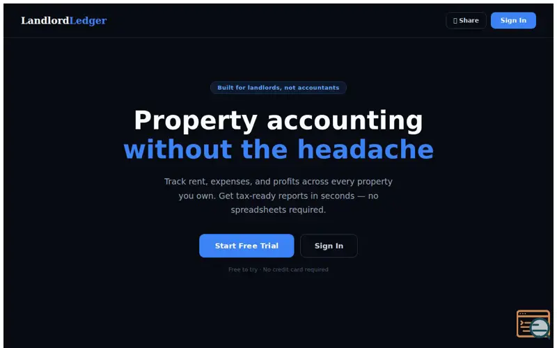Screenshot of LandlordLedger