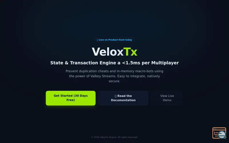 Screenshot of VeloxTx