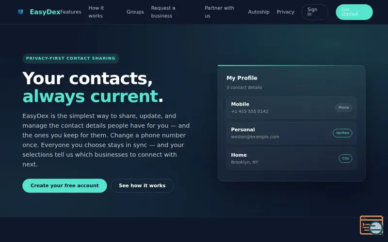 Screenshot of EasyDex