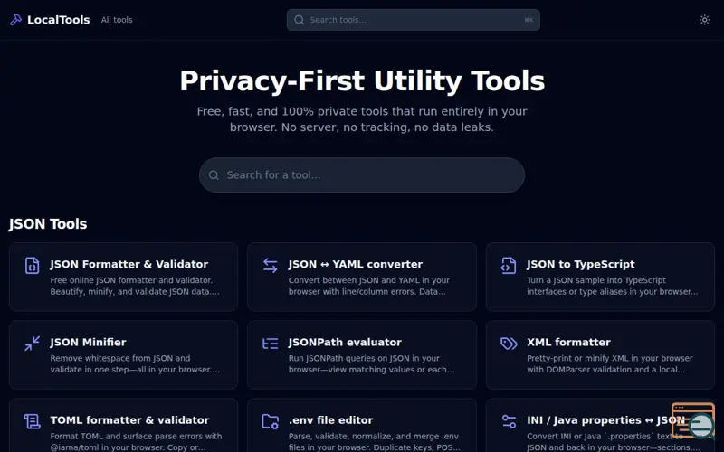 Screenshot of LocalTools