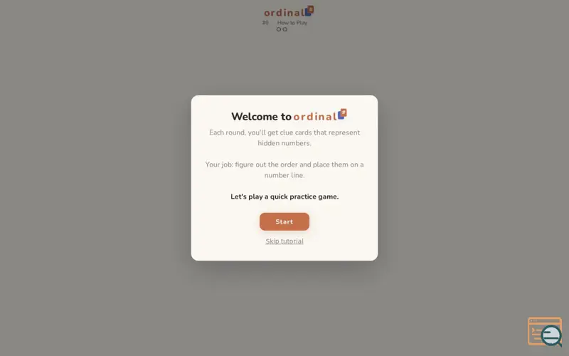 Screenshot of Ordinal — Daily Number Puzzle