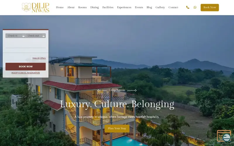 Screenshot of Dilip Niwas, a launch using Pikaday