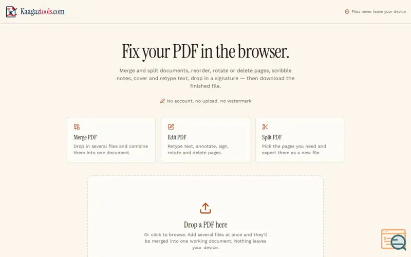 Screenshot of KaagazTools