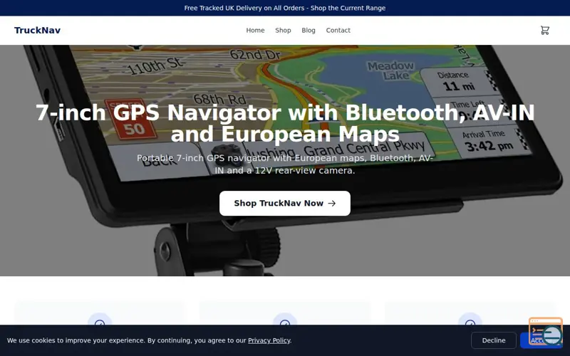 Screenshot of TruckNav