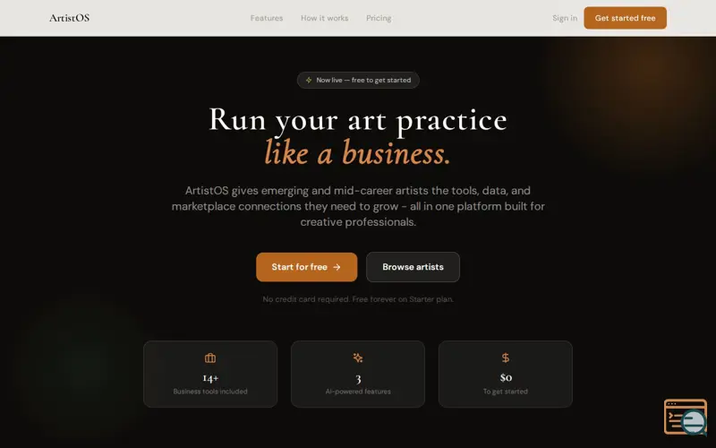 Screenshot of ArtistOS