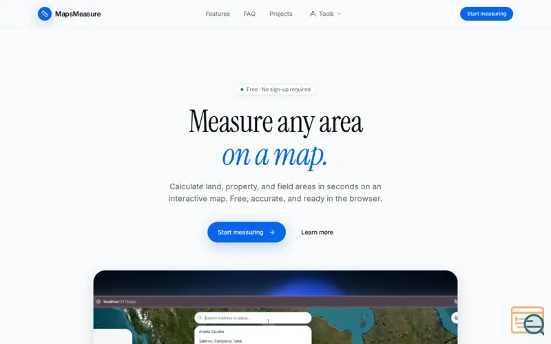 Screenshot of MapsMeasure
