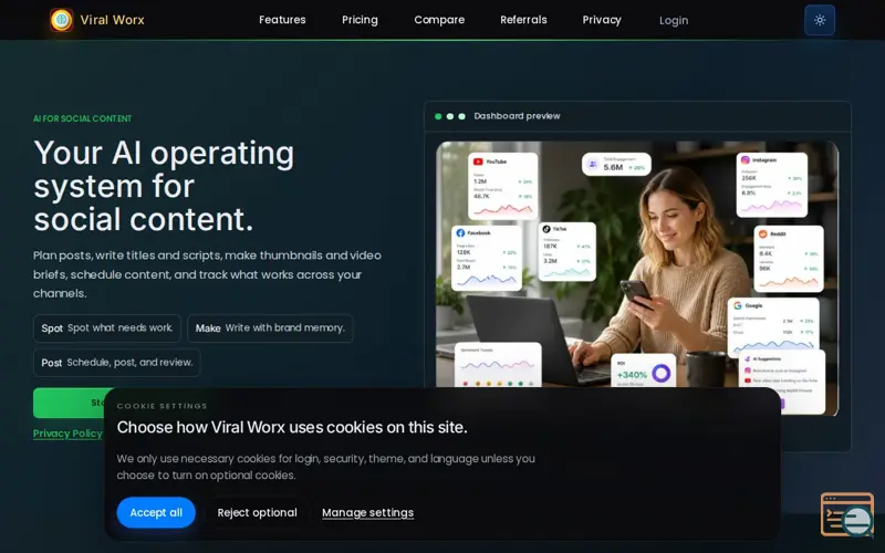Screenshot of Viral Worx Studio