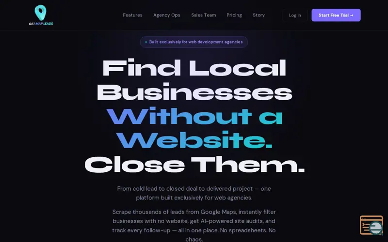 Screenshot of Get Map Leads
