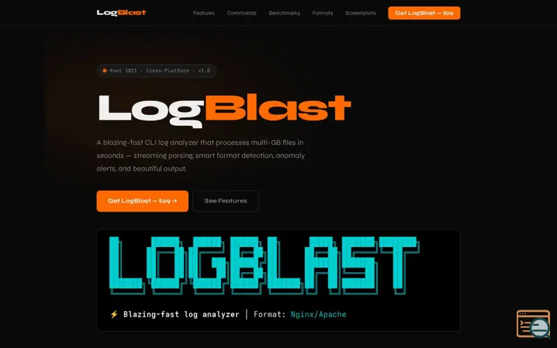 Screenshot of  LogBlast 