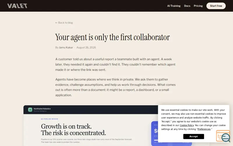Screenshot of Valet