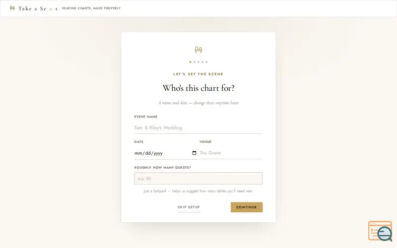 Screenshot of Take a Seat 