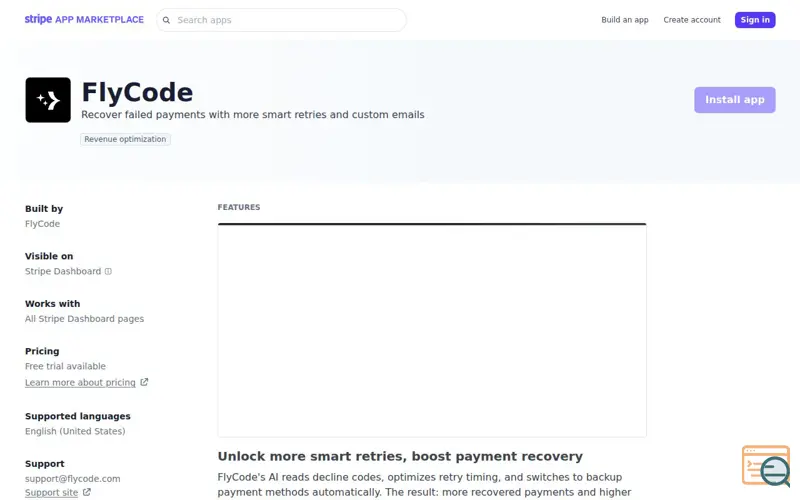 Screenshot of The Payment Optimization app for Stripe