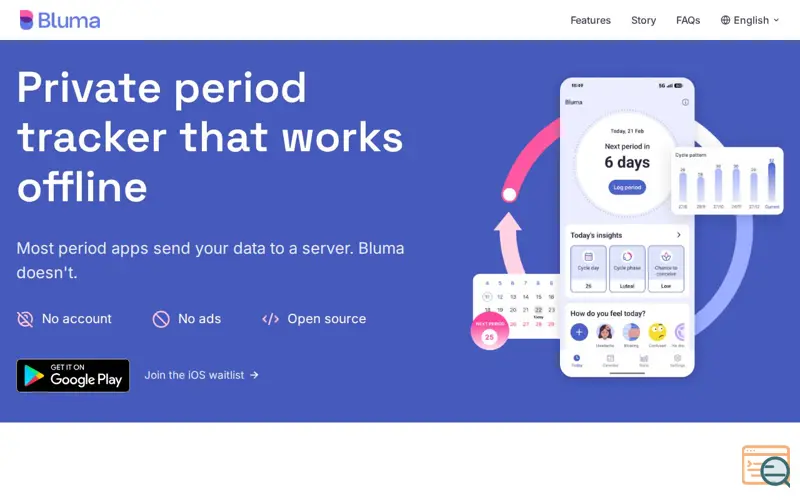 Screenshot of Bluma