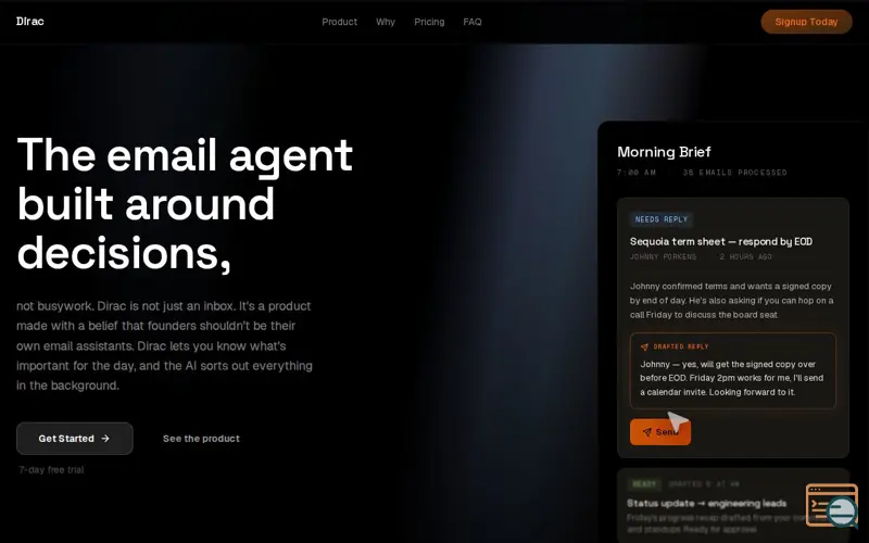Screenshot of Dirac