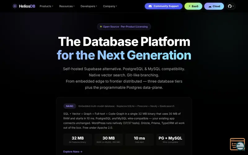 Screenshot of HeliosDB-Nano