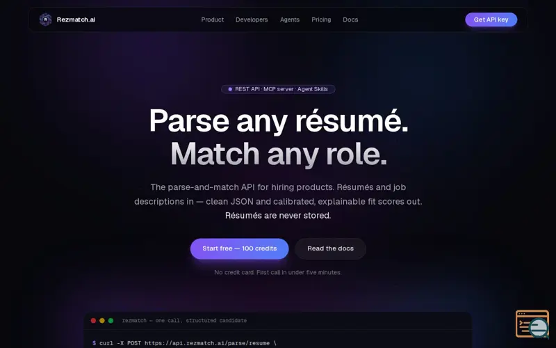 Screenshot of Rezmatch