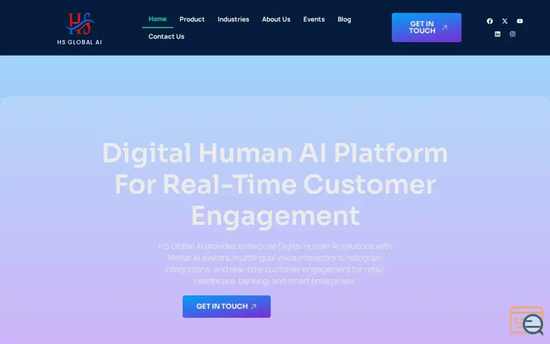 Screenshot of HS Global AI Digital Humans