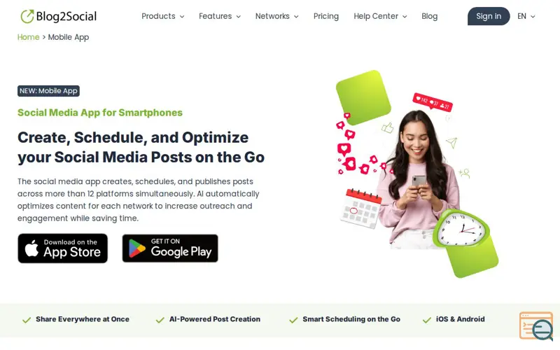 Screenshot of Mobile Social Media Publishing on the Go