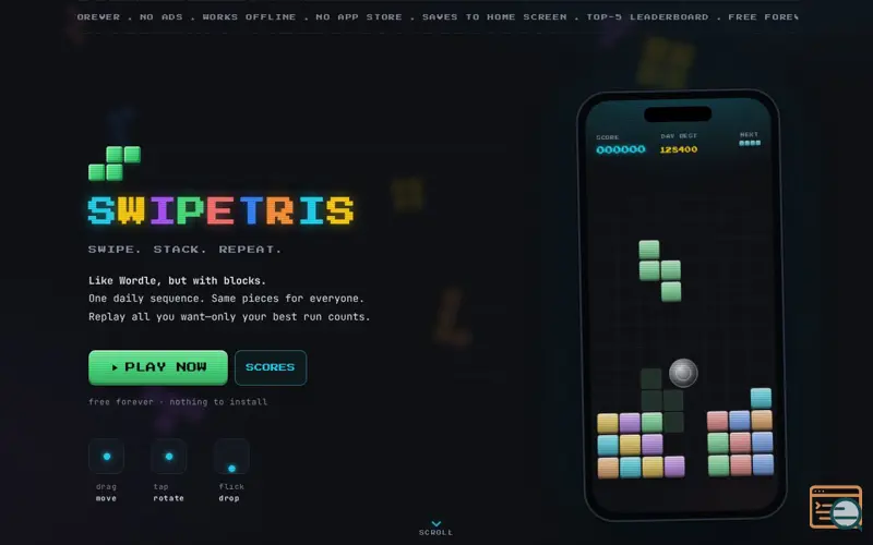 Screenshot of Swipetris