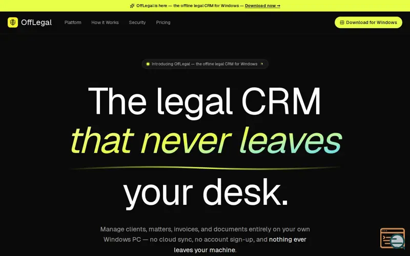 Screenshot of OffLegal